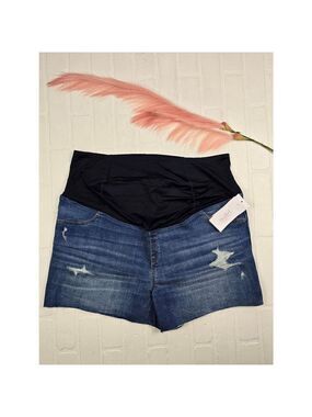 Isabel Maternity Crossover Panel Cut off Shorts Size 17